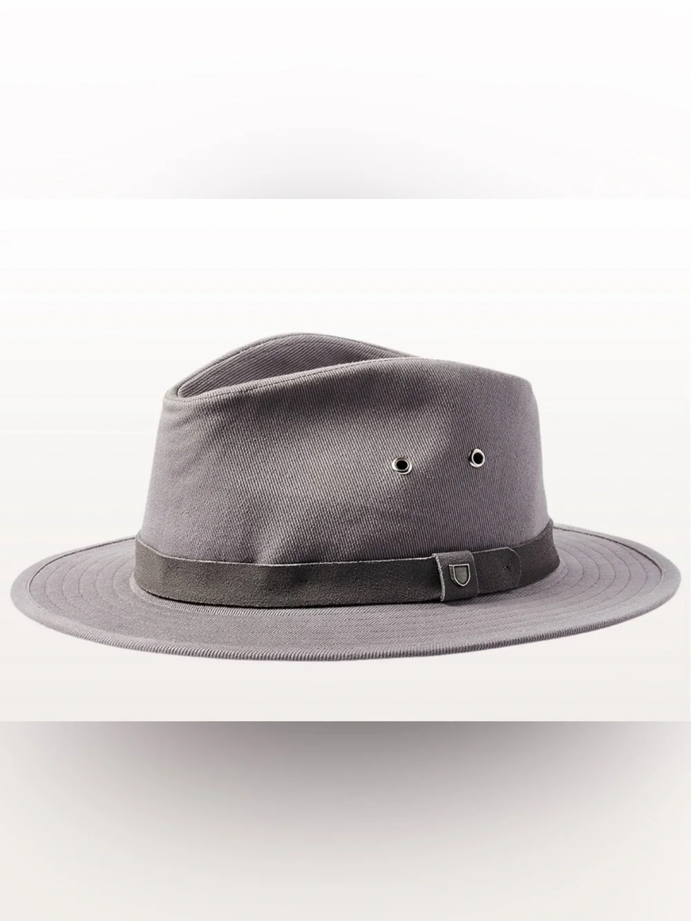 Brixton Messer X Adventure Cotton Safari Fedora Hat in Grey NWT